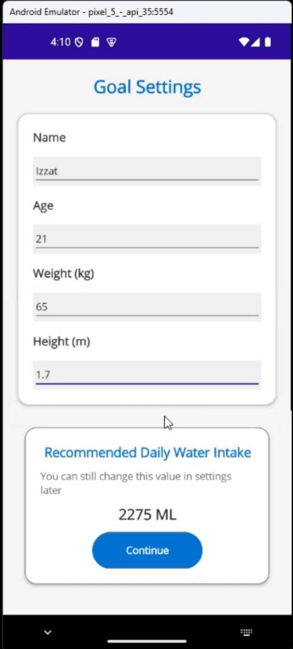 Hydrotrack: Water Intake Reminder preview 2